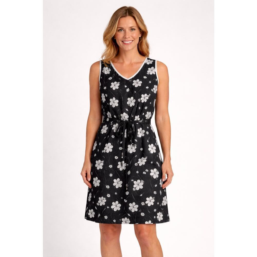 Maggie McNaughton Floral Sleeveless V-Neck Midi Dress Women's Plus Size 1X...